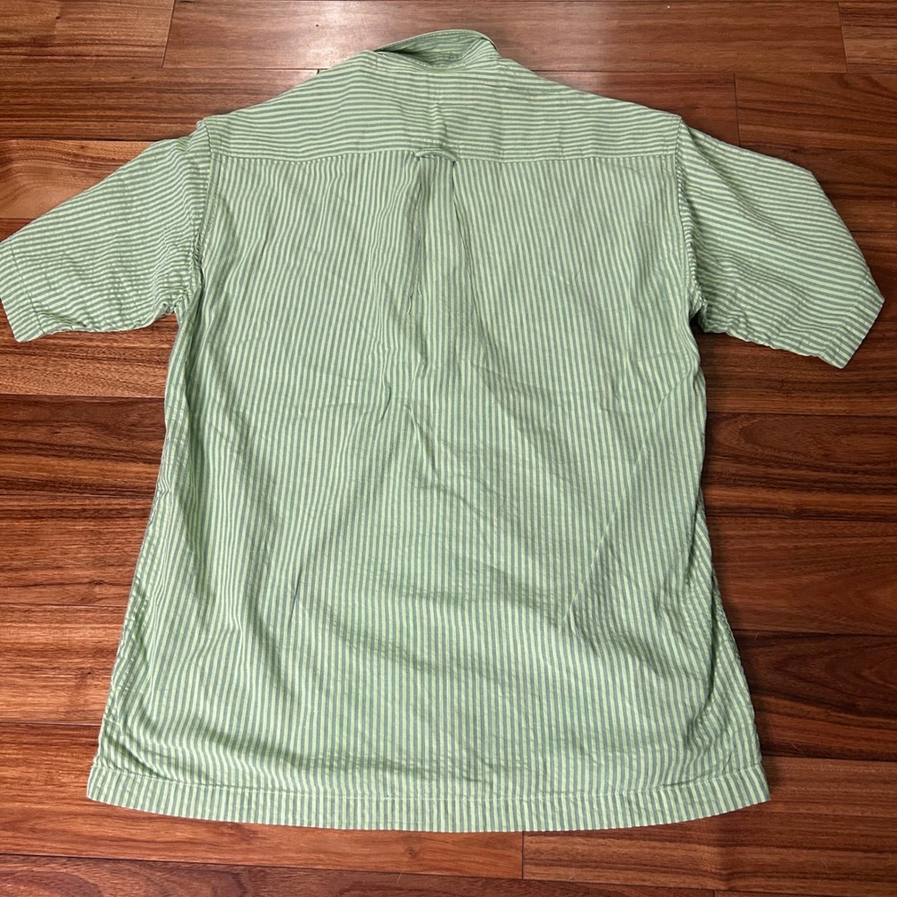 Basic Options Striped Button Up Short Sleeve Casu… - image 5